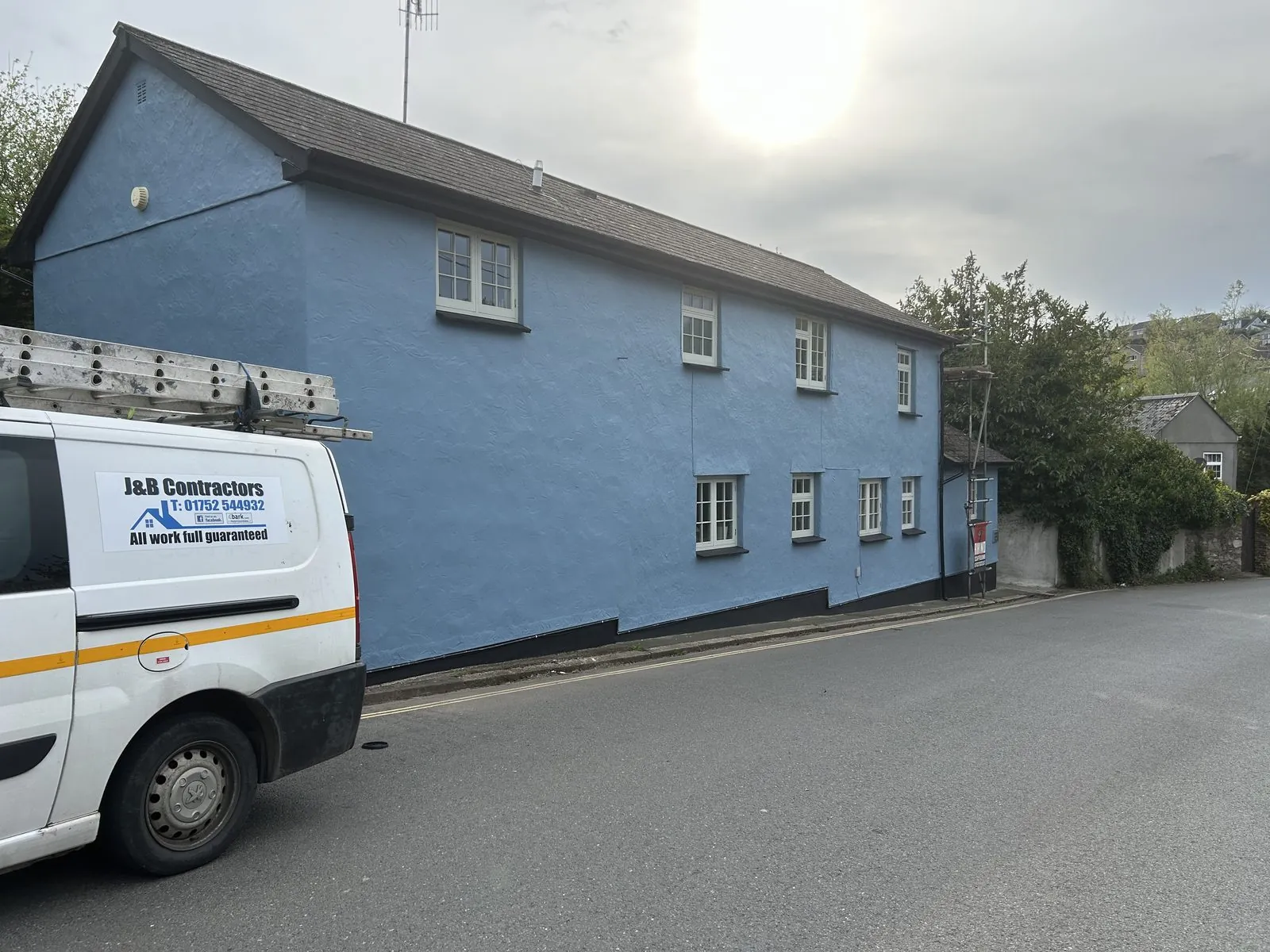 Exterior painting of a detached house in Porthleven